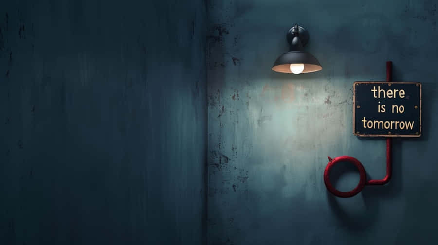 Luz de Parede com Placa 'Sem Amanhã'