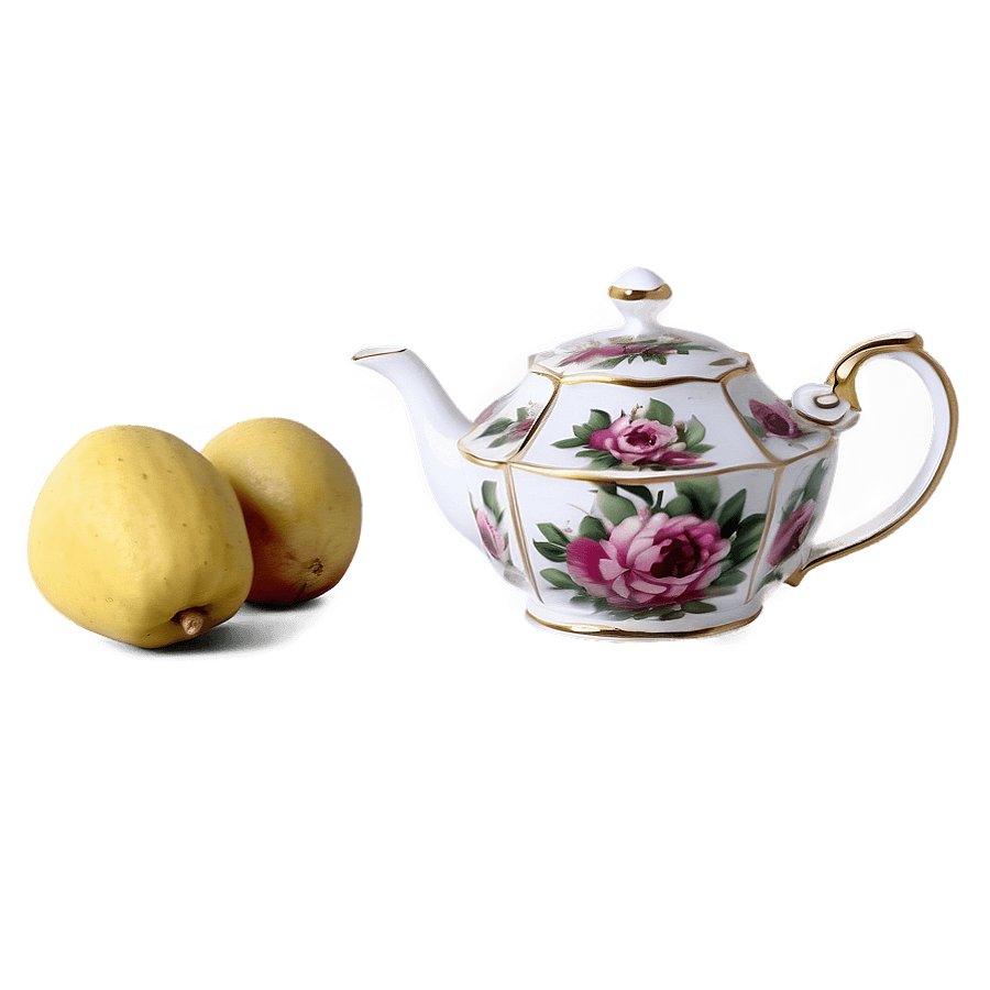 Elegant Vintage Aesthetic Tea Set PNG kpf
