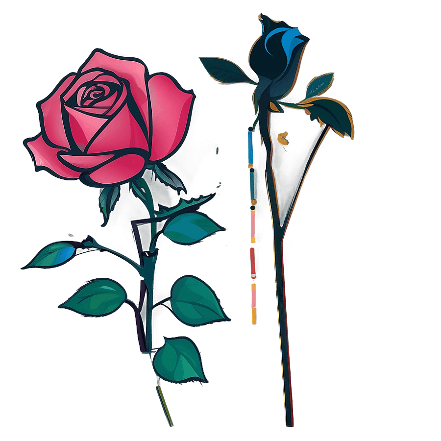 Geometric Rose Vector PNG 8