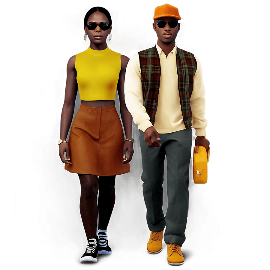 Black Man in Street Style PNG oii