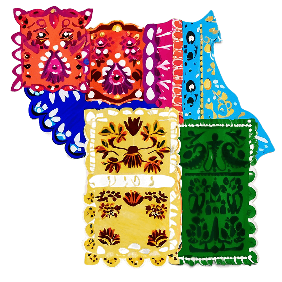 Mexican Papel Picado Template PNG 05252024