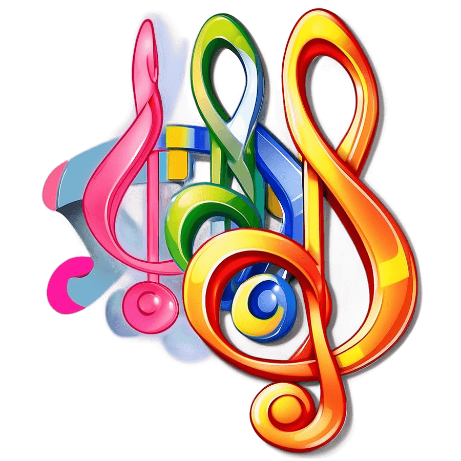 Treble Clef in Abstract Colors PNG pys