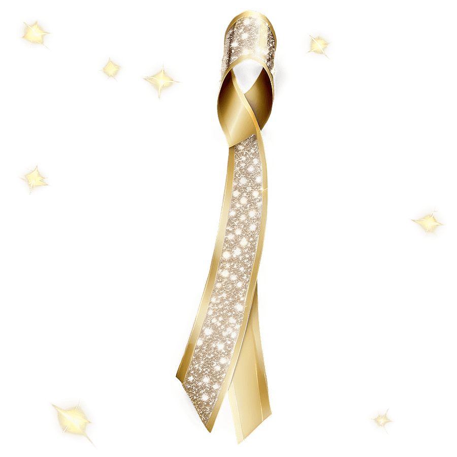 Sparkling Gold Ribbon PNG 52