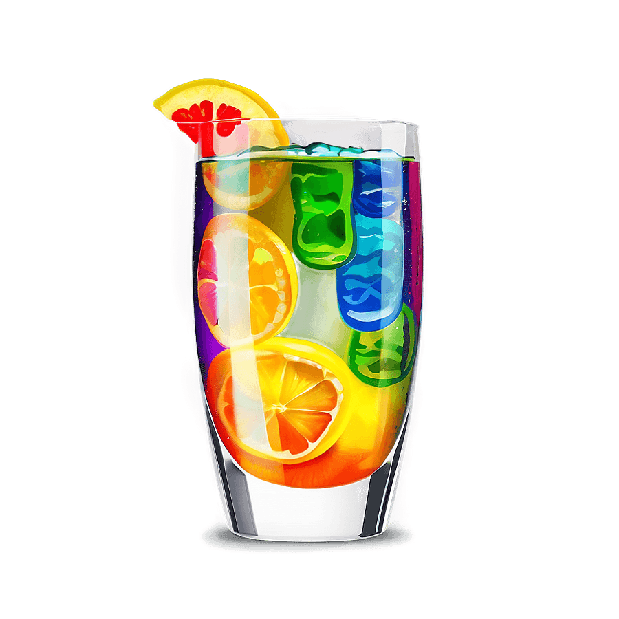 Colorful Cocktail Glass PNG 4