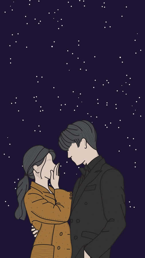 Casal Sob a Noite Estrelada