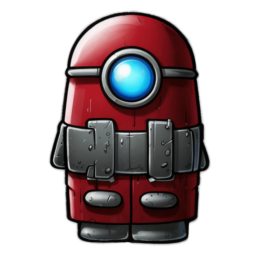 Red Among Us Character No Background PNG lgw42