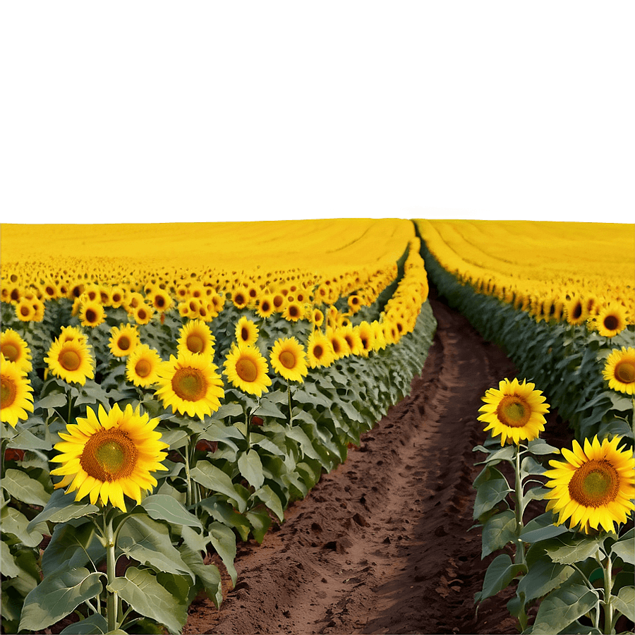 Yellow Aesthetic Sunflower Field PNG soa12
