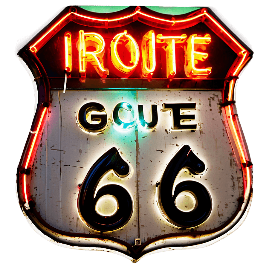 Route 66 Neon Signage PNG 67