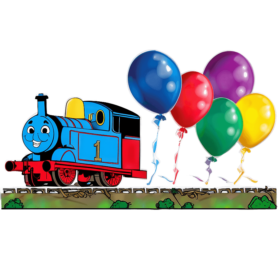 Thomas the Tank Engine with Balloons PNG 06202024
