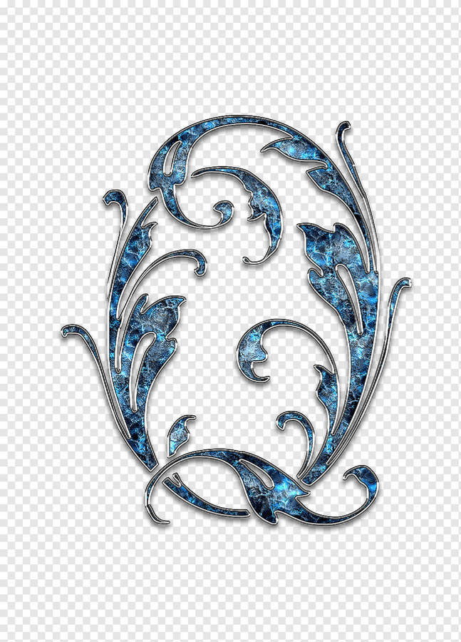 Lettera blu estetica Q