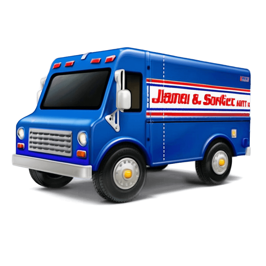 Animated Kids Mail Truck PNG 06282024