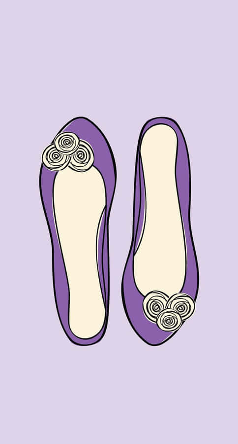 Ilustração de Sapatilhas de Balé Florais Roxas