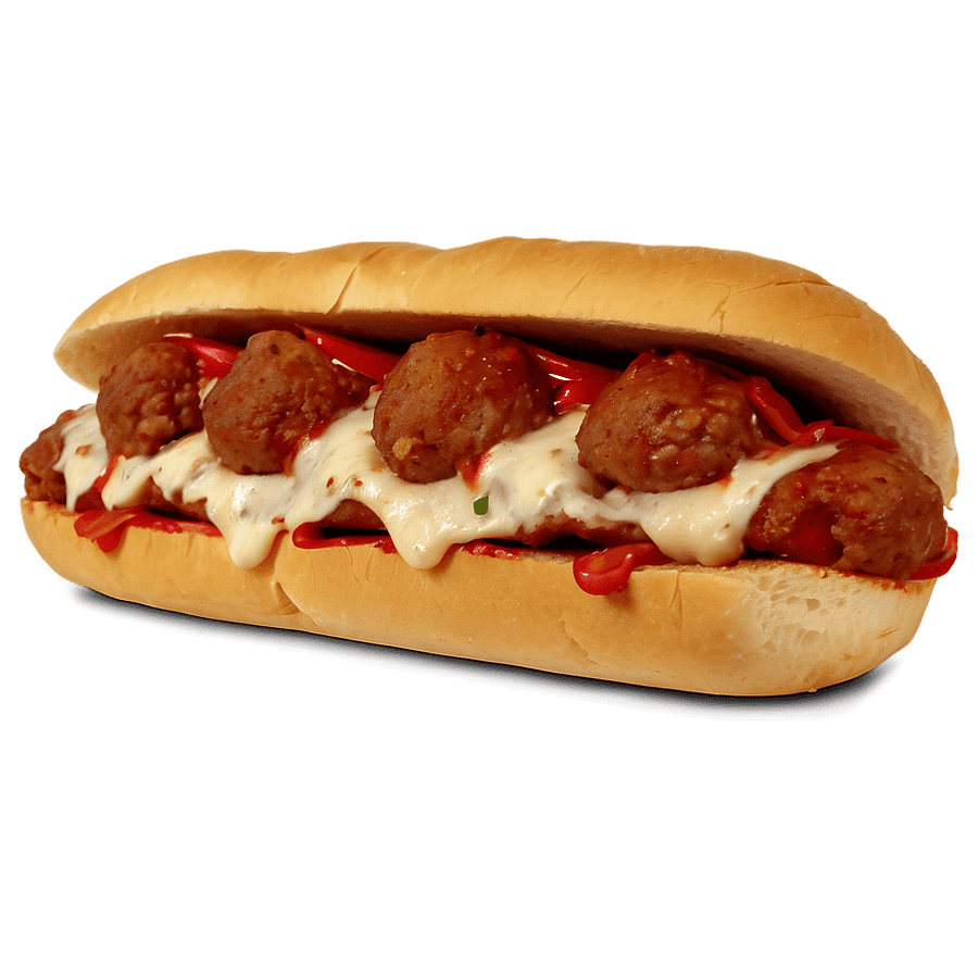 Meatball Sub Sandwich PNG mdf26