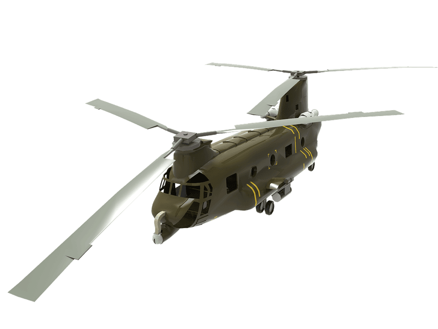 Military Transport Helicopter Isolated