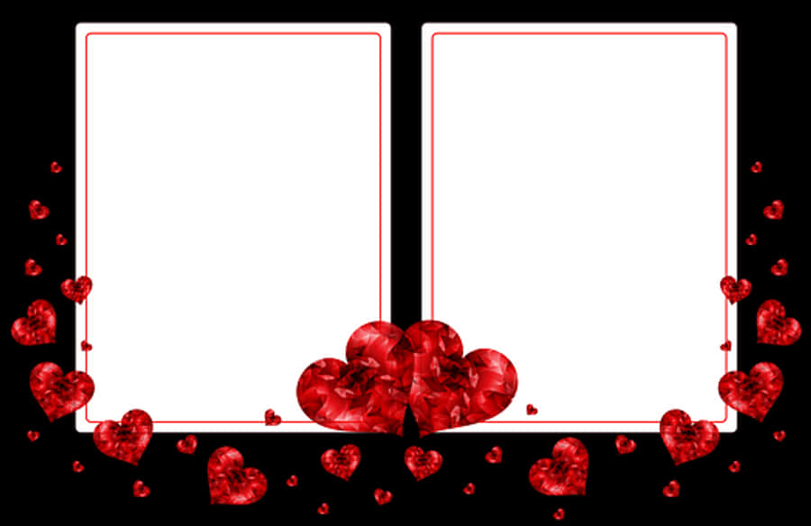 Red Hearts Postcard Template