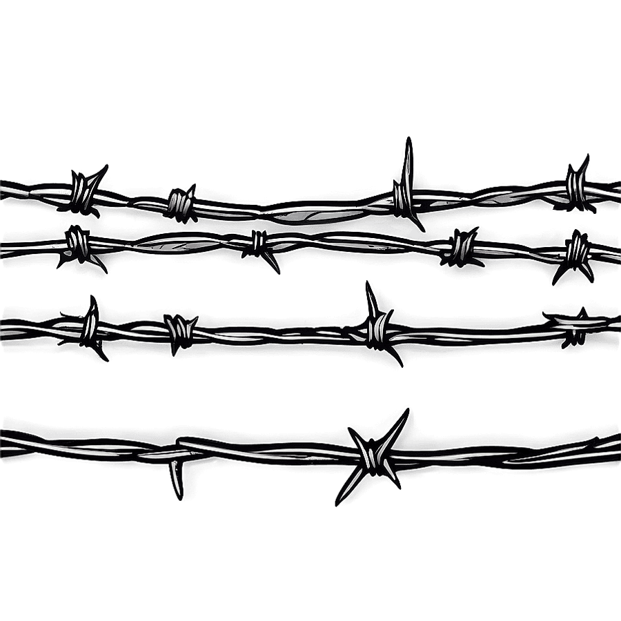 Thorny Barb Wire Border PNG 05262024