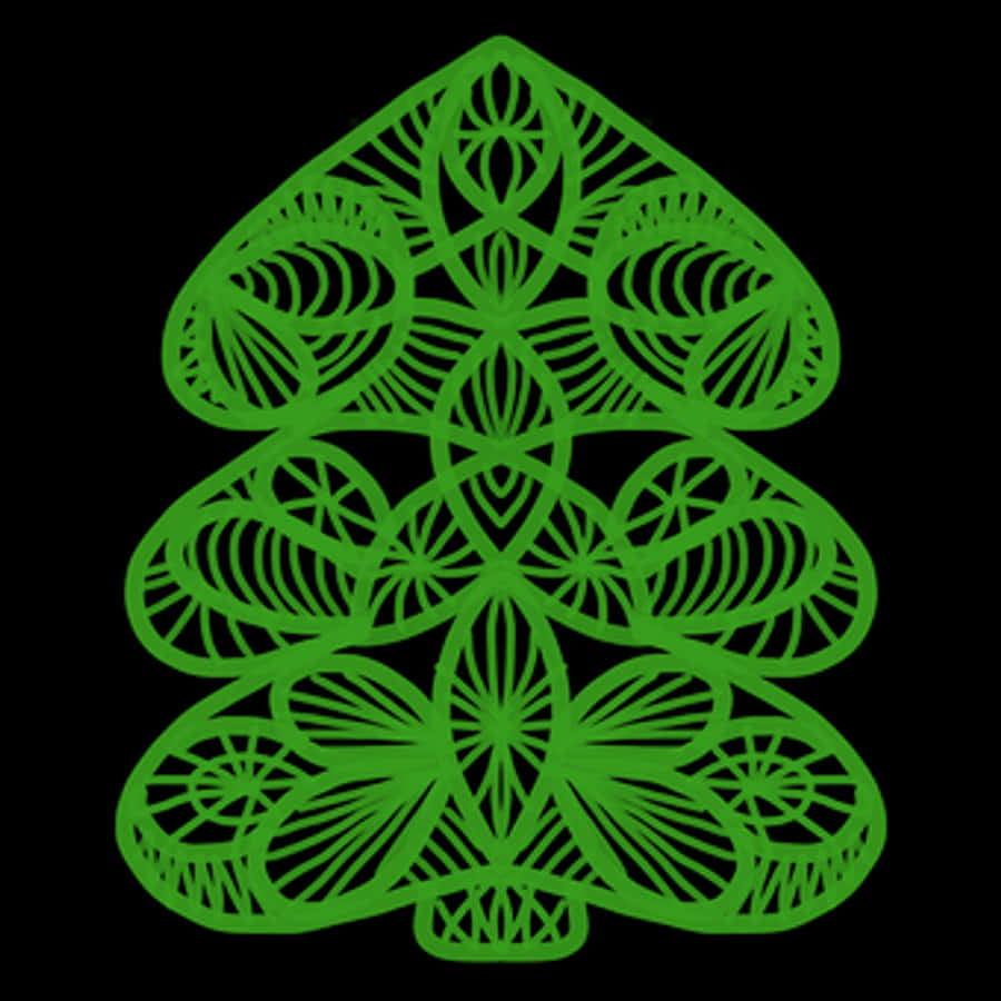 Green Paper Cut Christmas Tree