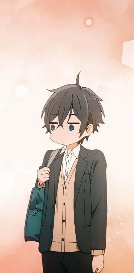 Dueadorabili ragazzi anime che ridono e sorridono