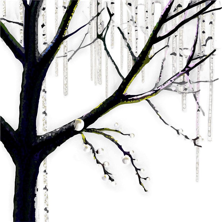 Tree Branches with Dew PNG sfd