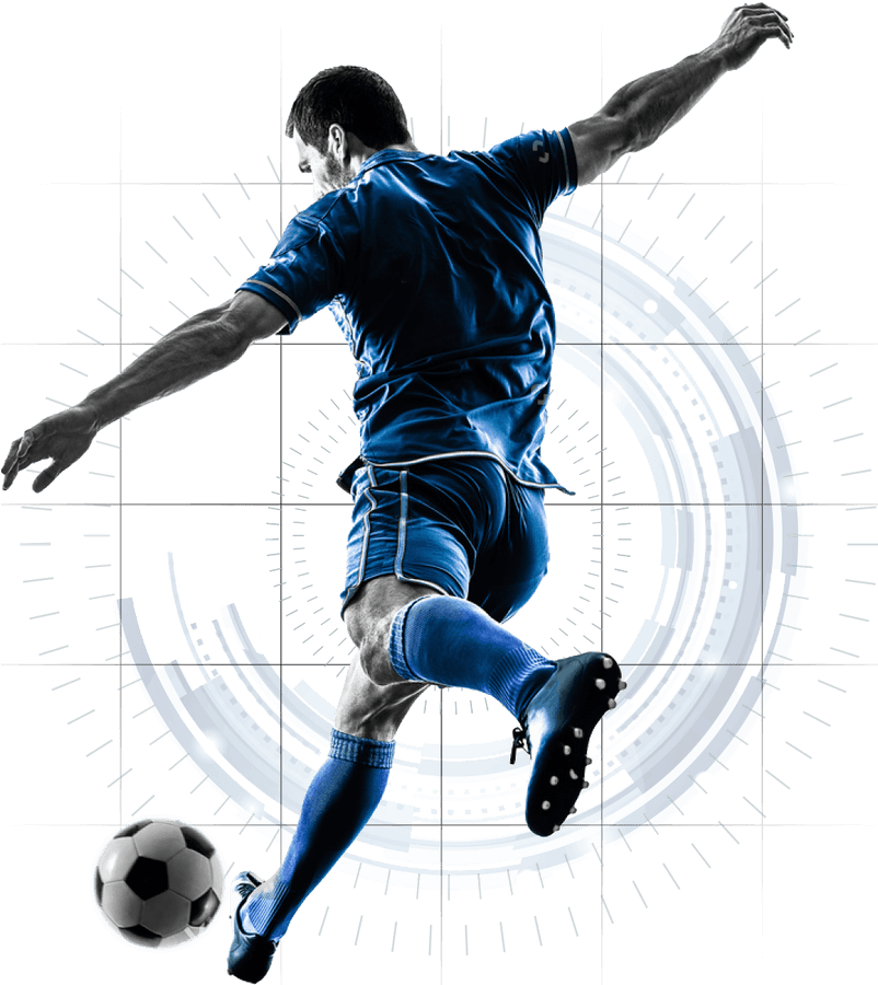 Dynamic Soccer Player Action Shot