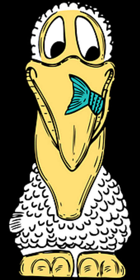 Cartoon Pelicanwith Fish
