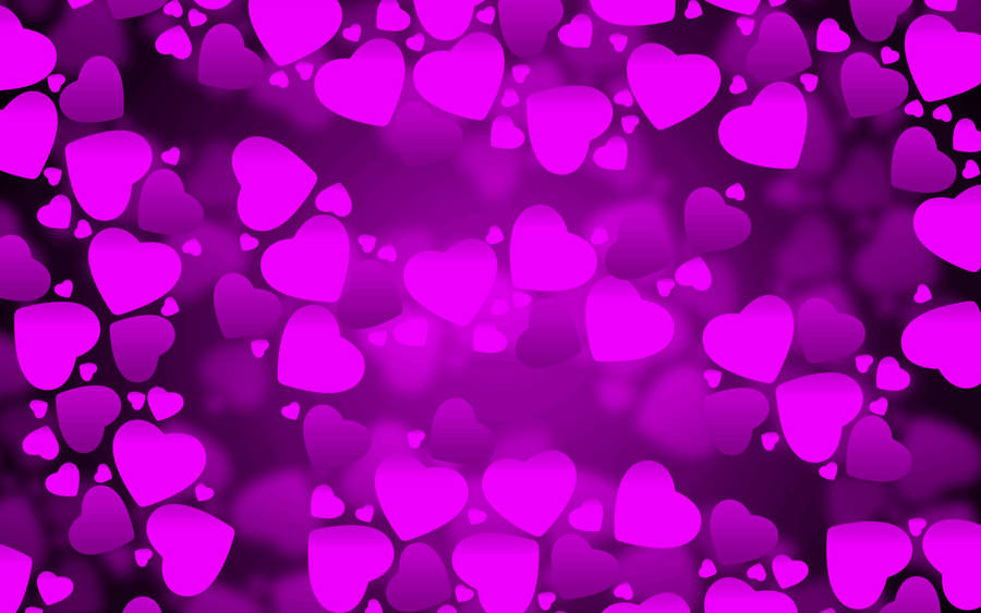 Sfondo di amore di cuori estetici viola