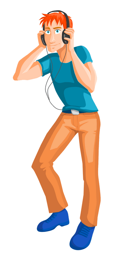 Man Listeningto Music