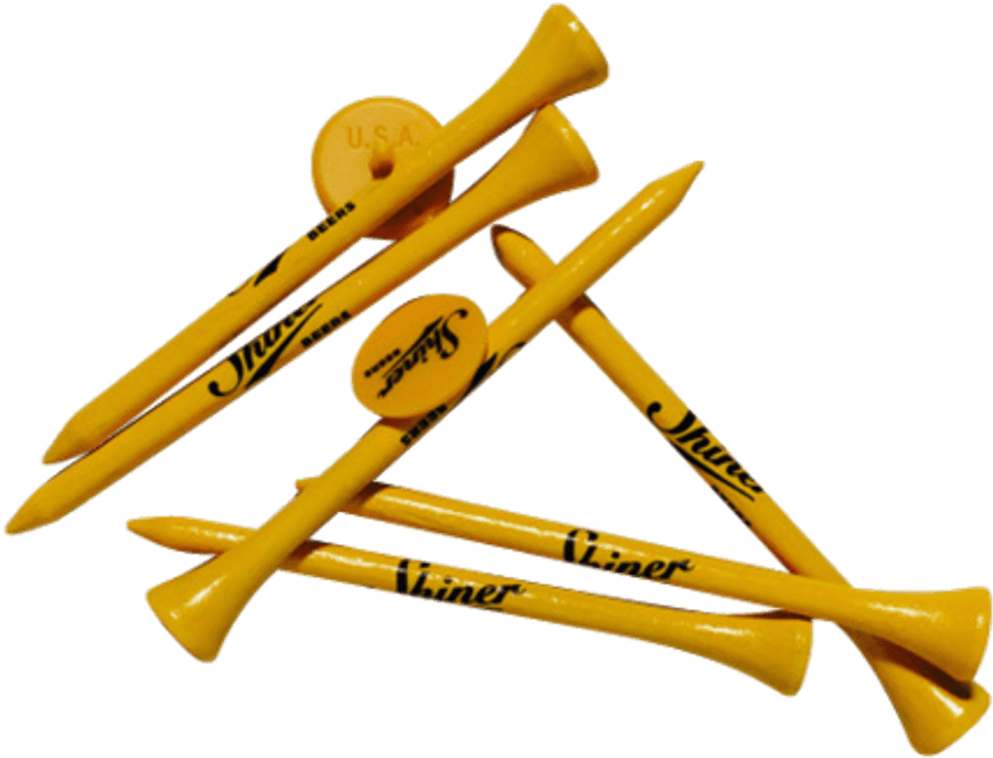 Yellow Golf Tees Stacked