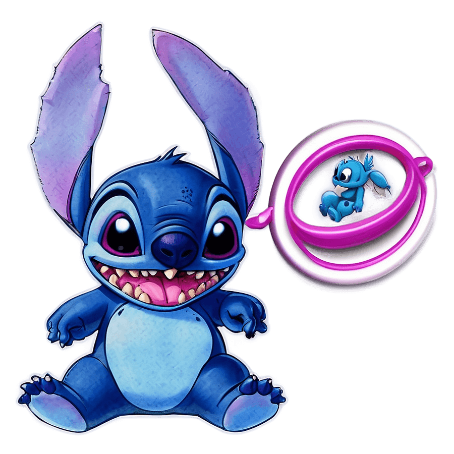 Cute Stitch in Action PNG 05232024