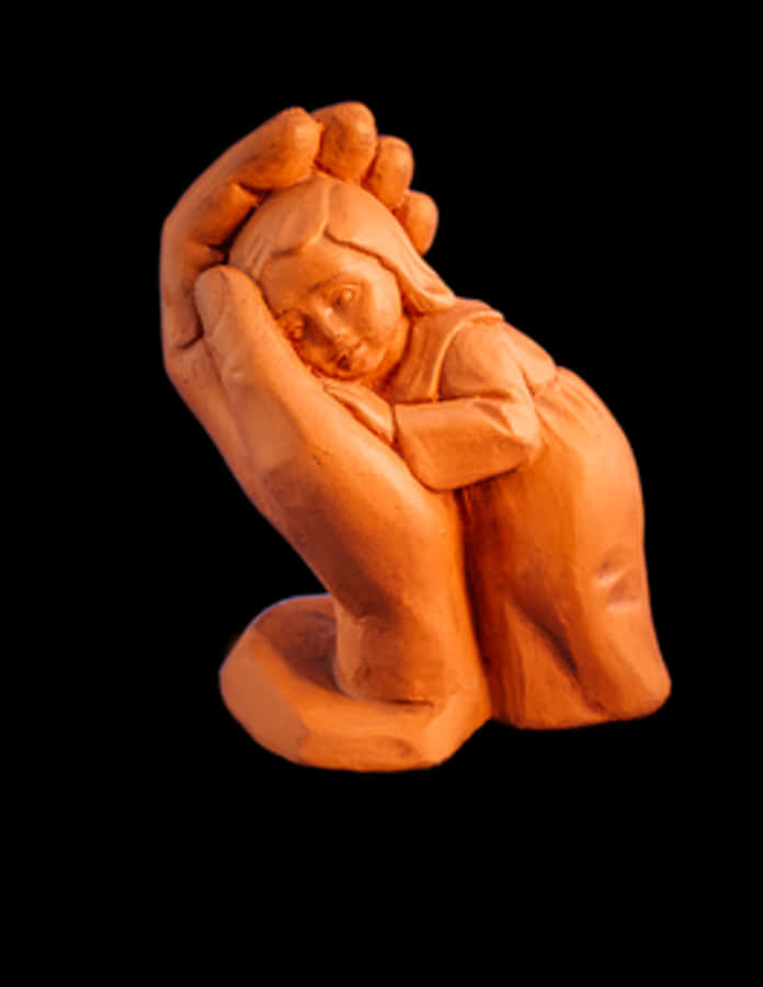 Wooden Figurine Stretching Pose