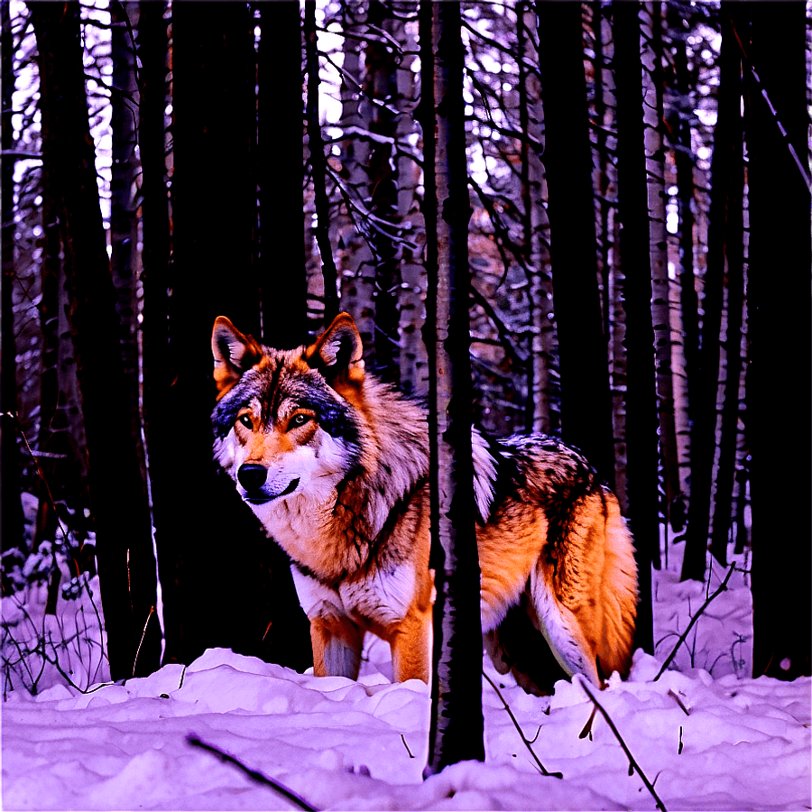 Alpha Wolf in Dark Woods PNG 36