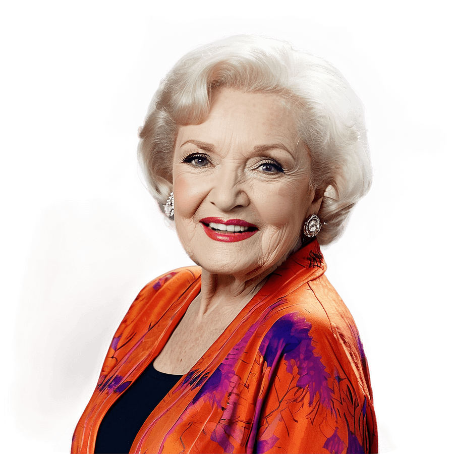 Betty White Colorful Portrait PNG 06232024