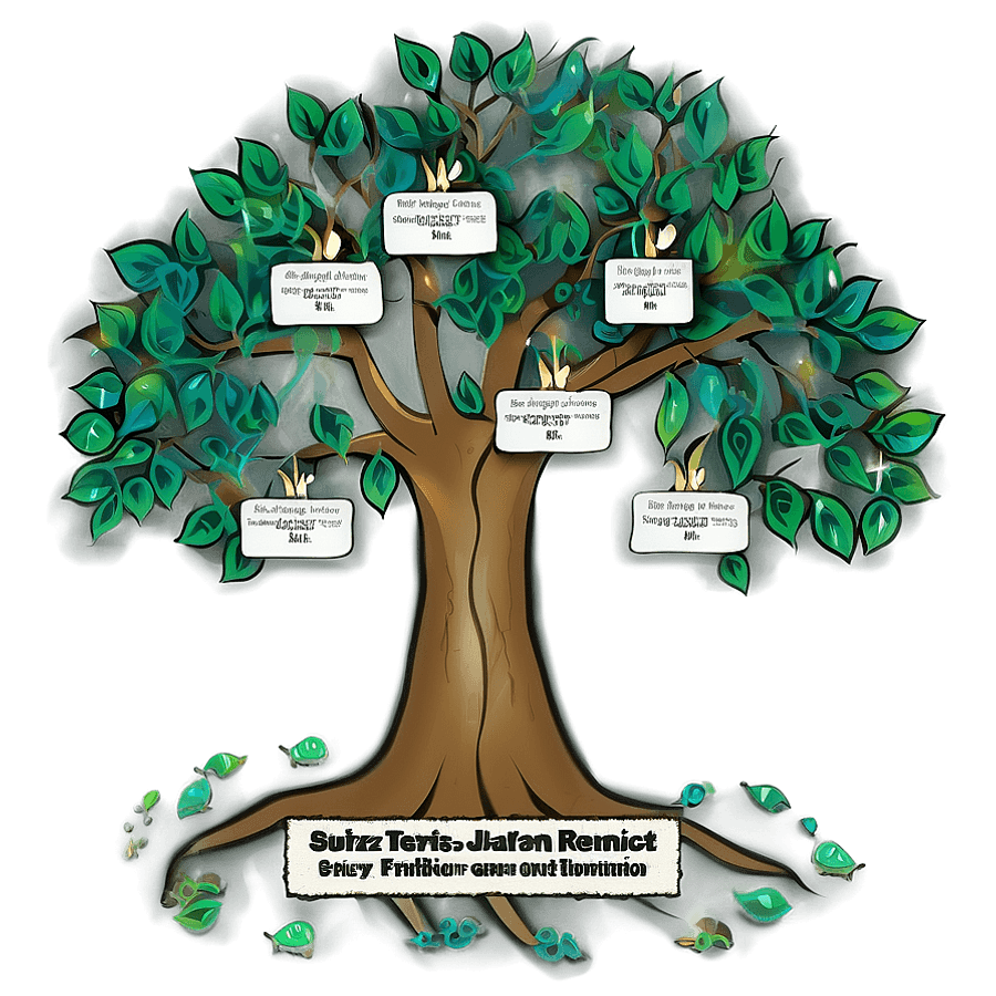 Family Reunion Tree with Names PNG 74