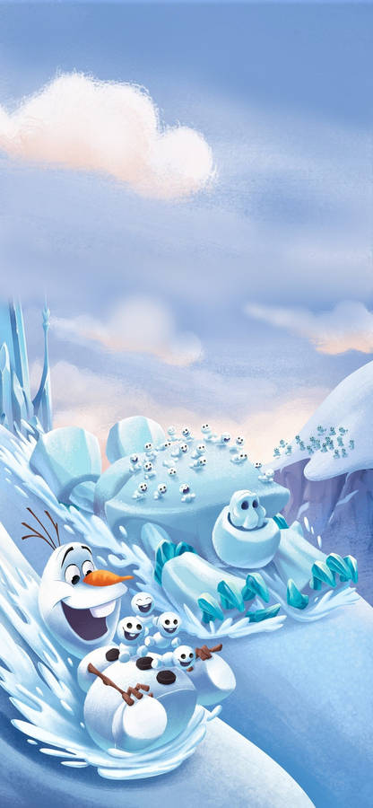 Download Olaf Snow Mountain Slide Wallpaper Wallpapers Com