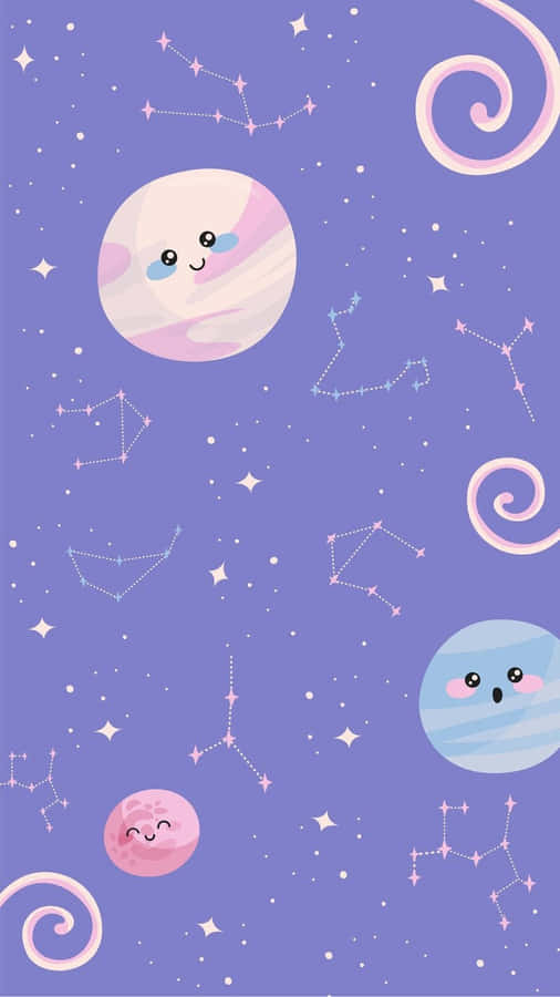 Cute Purple Planets