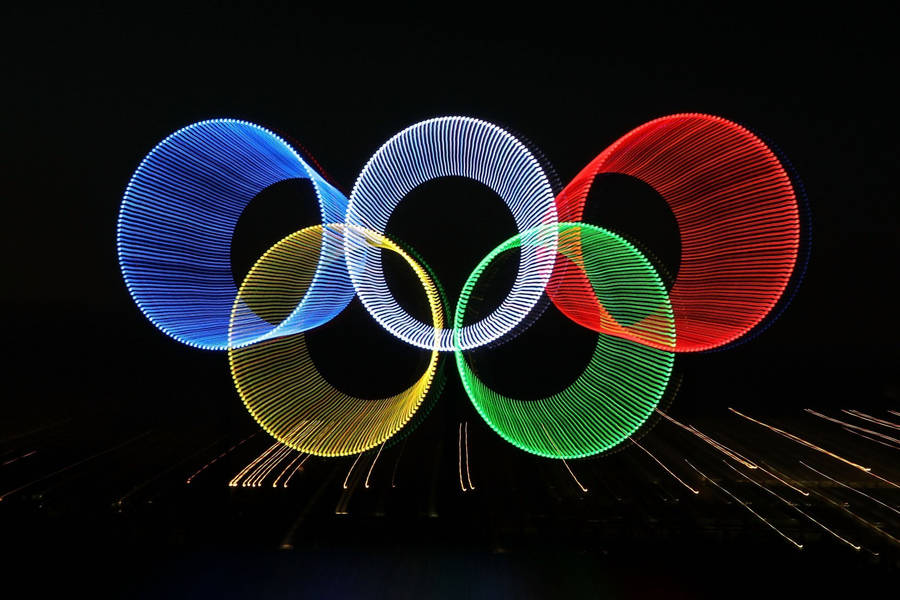 Download Olympics Logo Fireworks Wallpaper