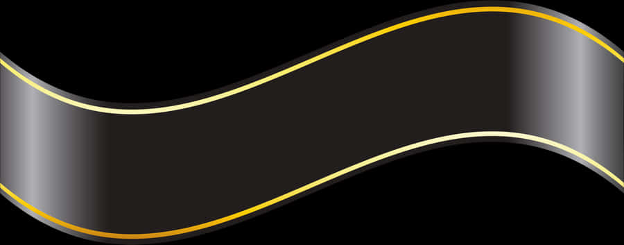 Transparent Banner Png Black And White - Ribbon Vector Black Gold, Png Download
