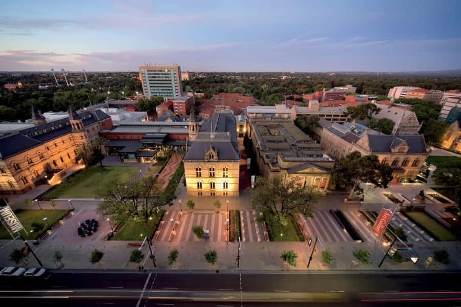 North Terrace Adelaide Skumringsudsigt