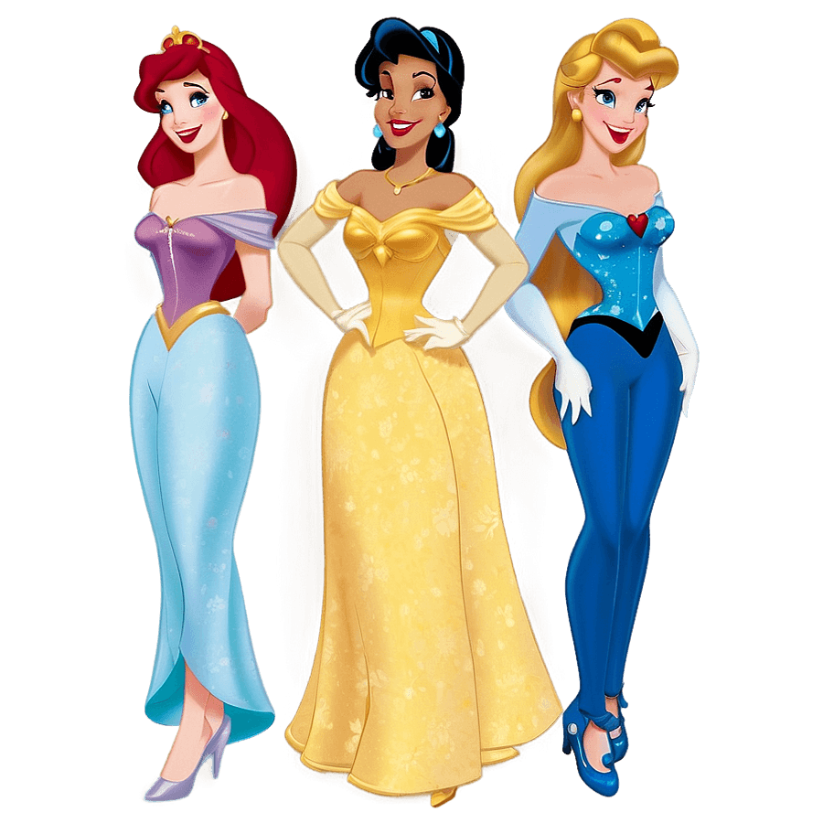 Disney Princesses Vintage Style PNG 05252024