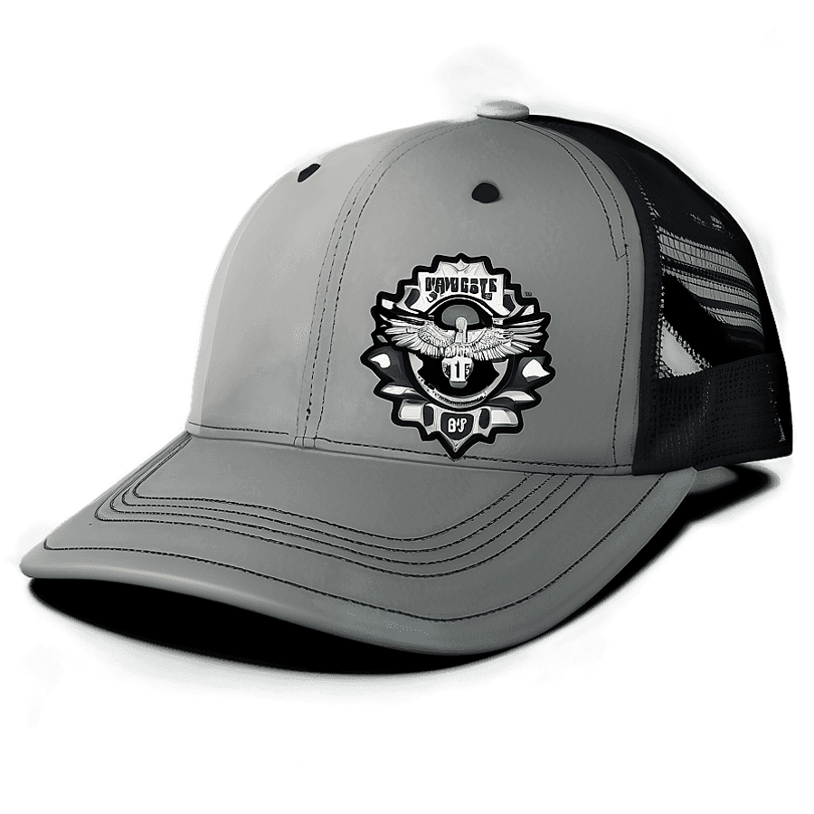 Black Trucker Hat PNG uqp