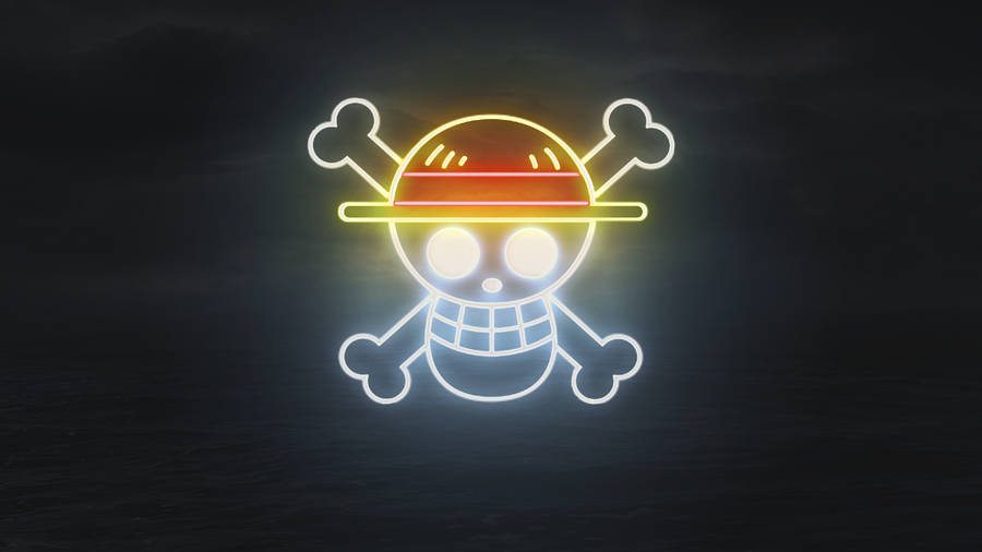 Download One Piece 4k Neon Light Logo Wallpaper Wallpapers Com