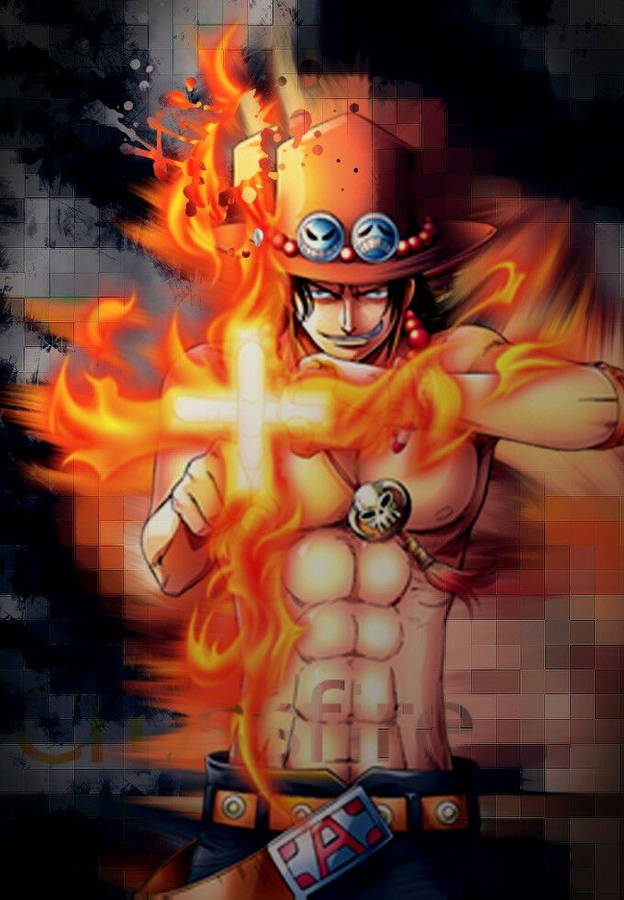 Download One Piece Ace With Burning Cross Wallpaper | Wallpapers.com