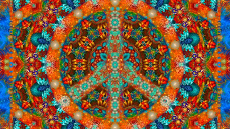 Orange Peace Mandala wallpaper