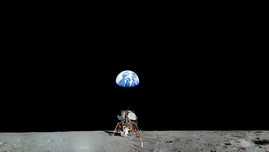 Modulo di Atterraggio Lunare e Vista della Terra