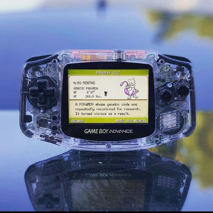 Transparenter Game Boy Advance mit Pokemon