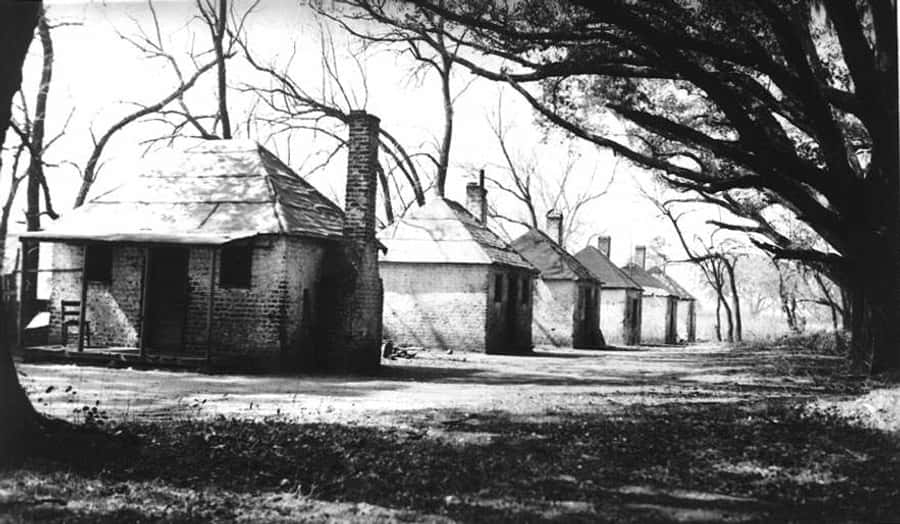 Black And White Hermitage Slave Huts