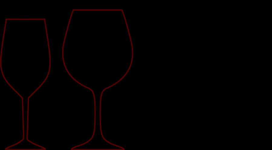 Red Outline Wine Glasses
