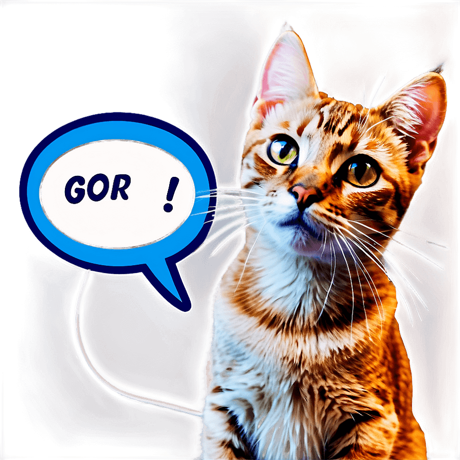 Pop Cat with Text Bubble PNG 90
