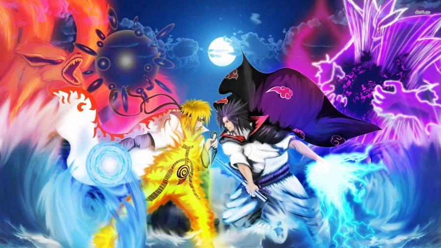 Download Overpowered Naruto And Sasuke Wallpaper | Wallpapers.com