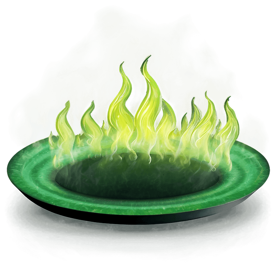 Radiant Green Fire PNG sya